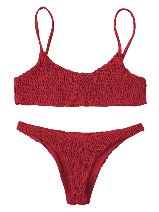 Tipo Tanga Tipo Plisado Rojo Bikini Bikini Rojo Tanga Plisado IYg6b7yvfm
